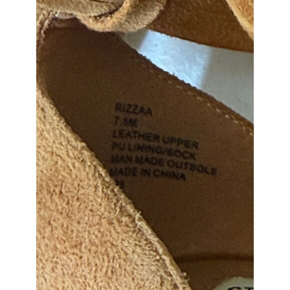 Steve Madden Suede Ankle Tie Block Heel Sandals Rizzaa Tan 7.5 - Picture 10 of 11